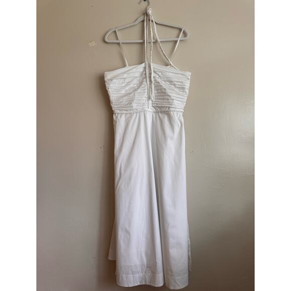 Veronica Beard white strapless halter midi TUCKER DRESS size 12 / large - Picture 13 of 13
